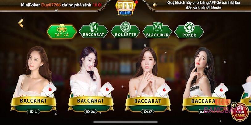 Trò chơi casino trực tuyến hot nhất trên nhà cái Hitclub